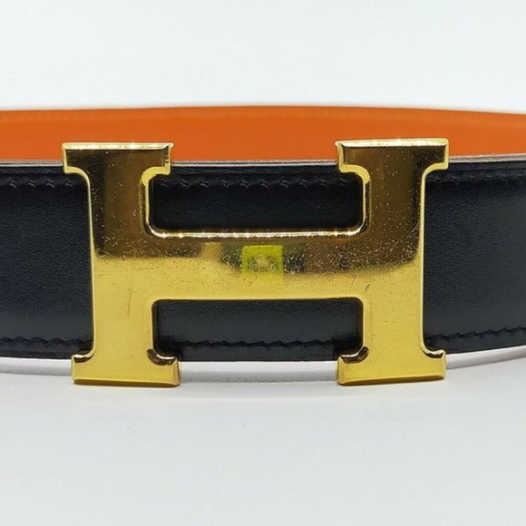 Authentic Hermes H Gold Buckle Reversible Belt - Picture 5 of 9